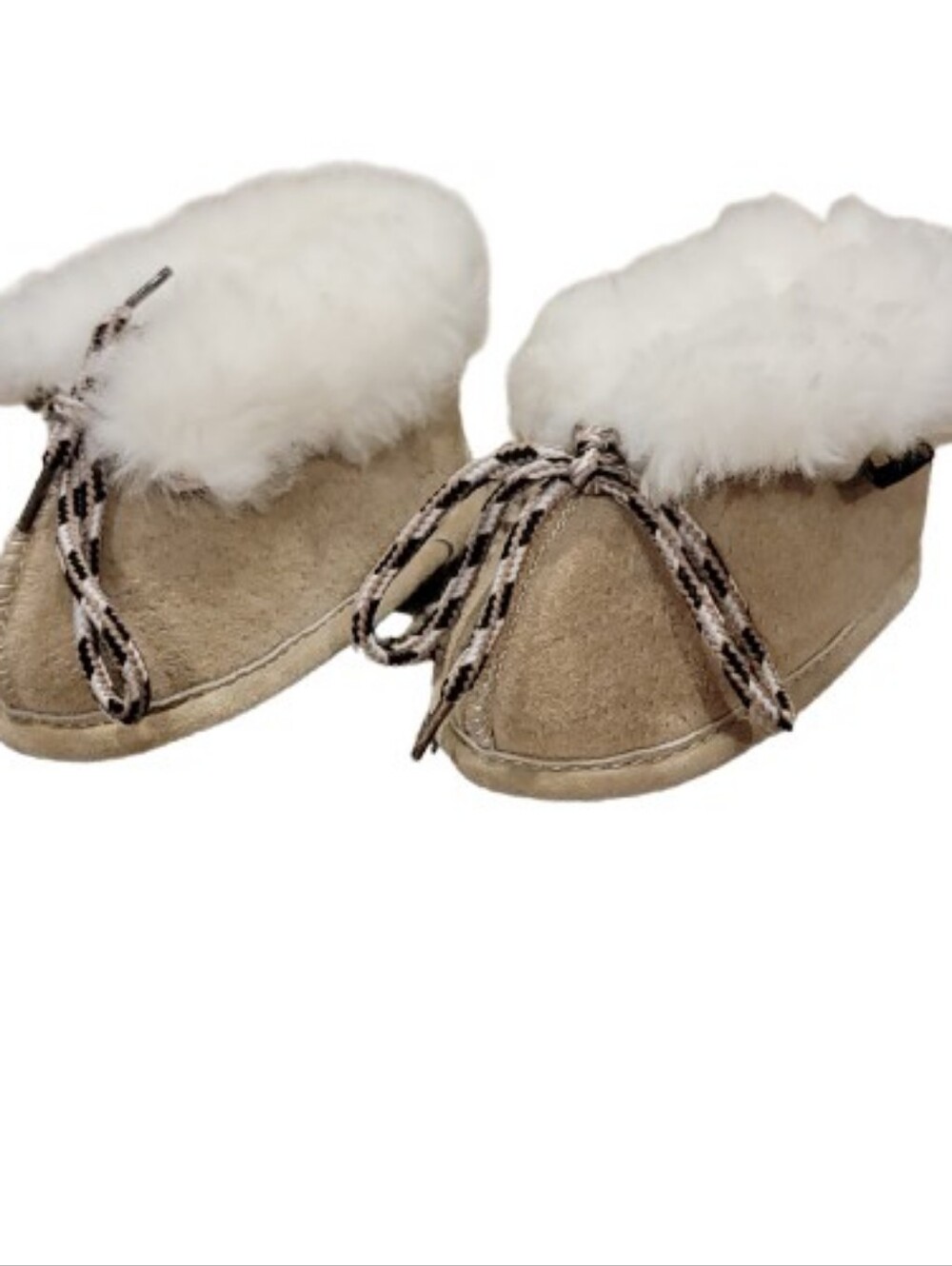 Shearling Moccasin Booties Infant Size Medium 7-12M Brown Suede Slippers Boots